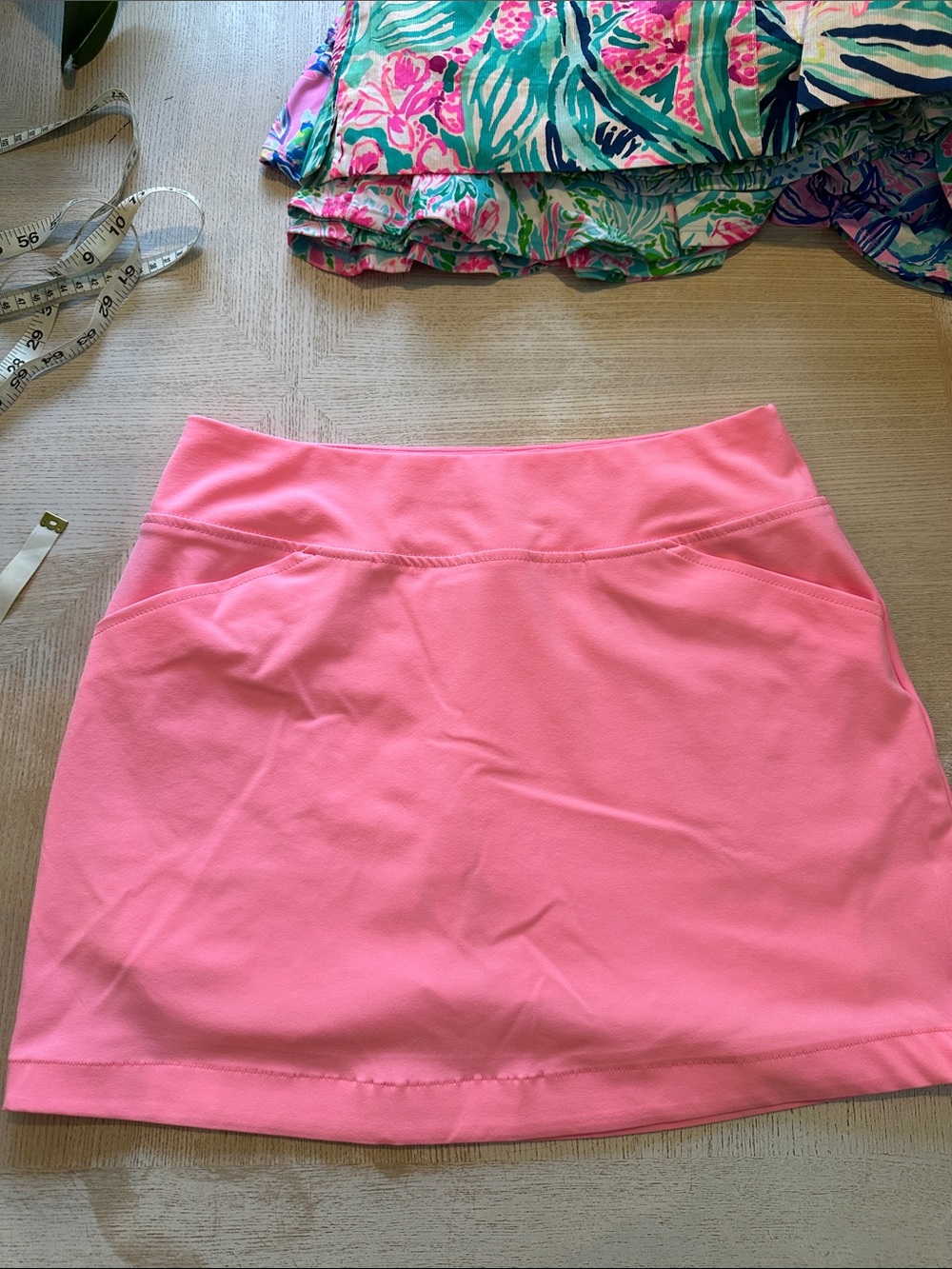 Lilly Pulitzer Pink Athletic Mini Skirt with Pocket Details